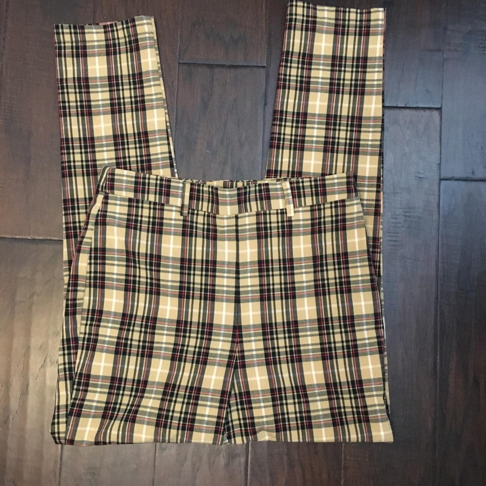 FOREVER 21 Plaid Print High Rise Pants